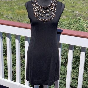 Nanette Lepore‎ Merino Wool Beaded Sweater Dress